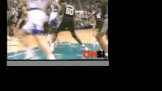 Karl Malone knocks out David Robinson