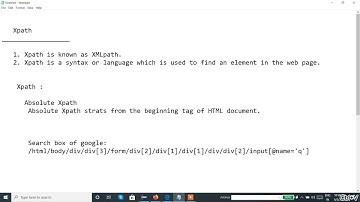 Selenium WebDriver  -  3. 2 -  Absolute Xpath in selenium webdriver