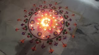 SIMPLE AND BEAUTIFUL DESIGN RANG RANGOLI ||| RANGOLI DIWALI