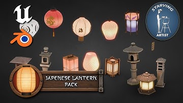 3DT Japanese Lantern Pack — Stylized, Game-Ready Assets for Blender & UE5