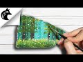 How to paint a forest rock painting tutorial