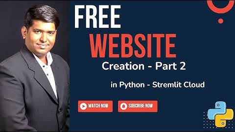 Create a Free Website with Python & Streamlit | Deploy on Streamlit Cloud