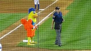 Famous Chicken gets thrown out of the game!