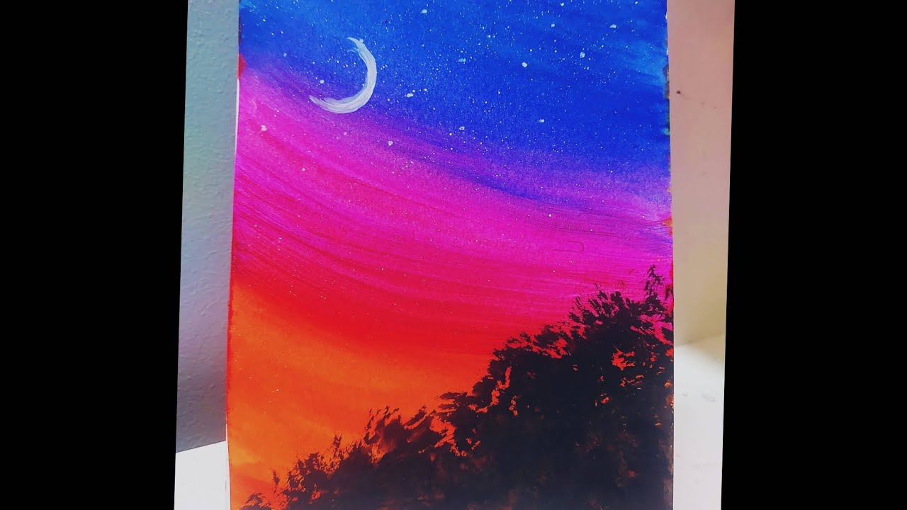 Moonlight Painting for Beginners | Easy Acrylic Painting ideas | Painting 
