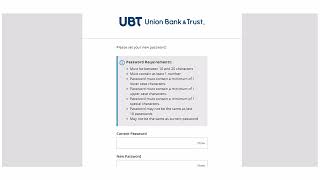 UBT Business ACH: First-Time Login