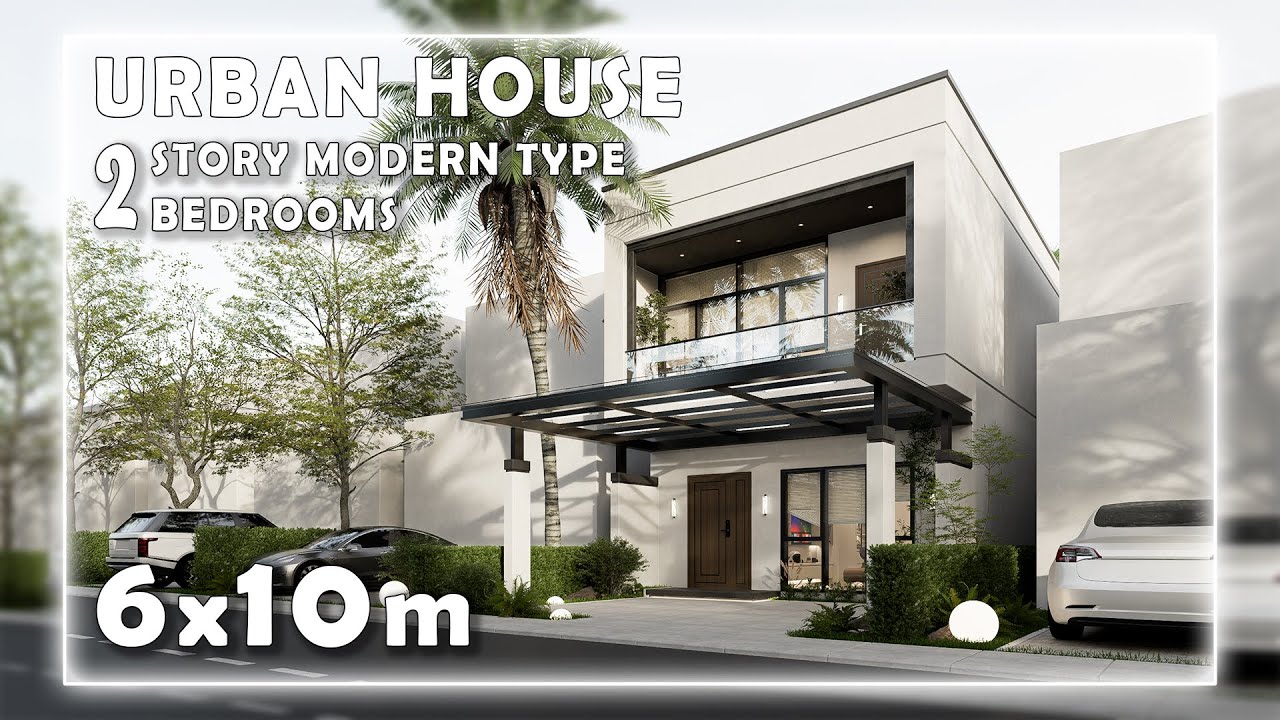6x10m Perfect 2 Story Urban House (645 sq ft) | 2 Bedrooms House Tour 🏡 With 2D Layout Floor Plan