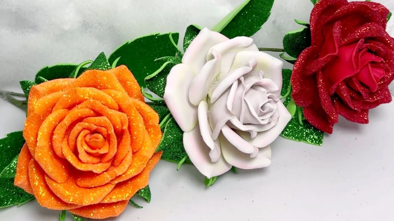 🔥hermosas rosas🌹🌹🌹con foami o goma Eva fáciles de hacer🥰🥰