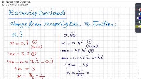 IGCSE (OL) Recurring Decimals