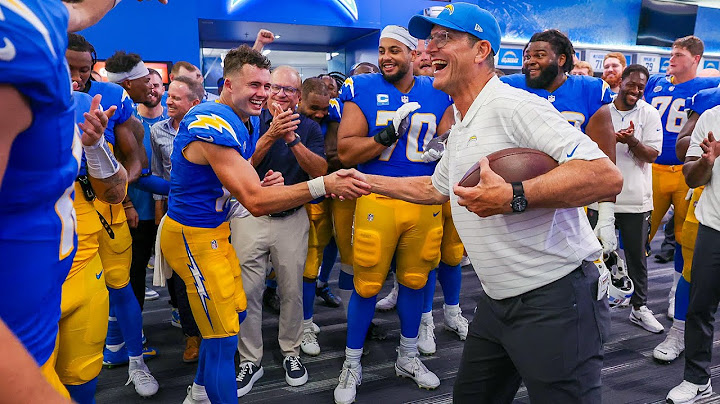 Jim Harbaugh Locker Room Victory Speech vs Raiders | LA Chargers