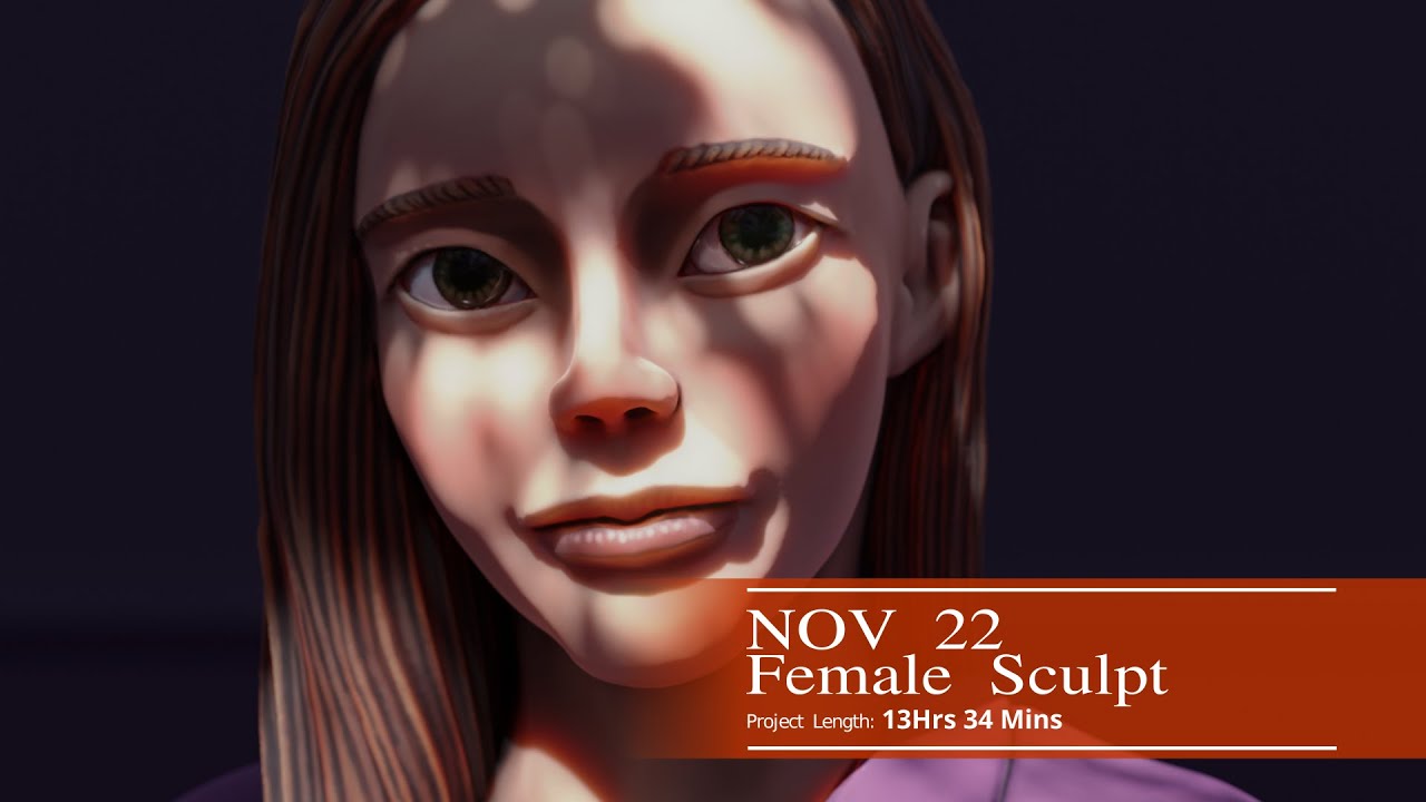 Nov 22 Female Sculpt - Blender Vertex Painting Timelapse