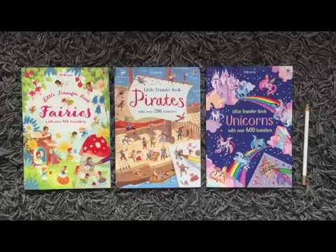 Usborne Little Transfer Books - Fairies, Pirates, Unicorns - with DEMO