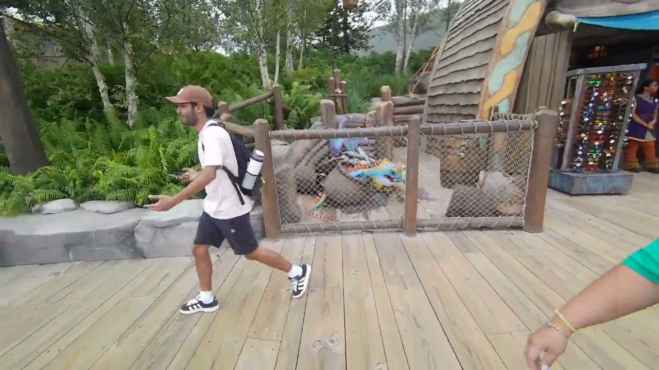 Walking into the Isle of Berk at Epic Universe