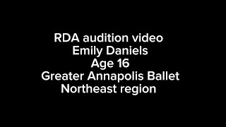 Emily Daniels Rda Audition Video