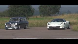 Ferrari 458 vs Volvo Amazon '67 "Vöcks" exteriour race and in detail