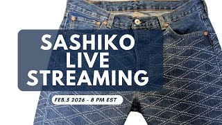 Sashiko Live Streaming  - February 12th at 8:00 pm EST. 英語での定期刺し子配信です。