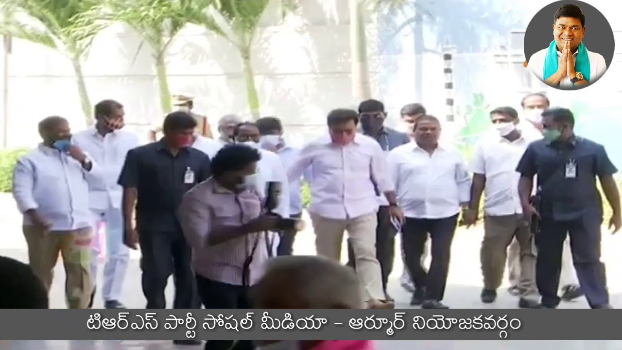 Ministers KTR and Armor MLA Jeevan Reddy attend TRS party meeting at Telangana Bhavan||Rajesh Netha