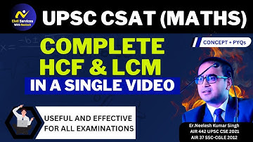 COMPLETE HCF AND LCM| UPSC CSAT| NUMBER SYSTEM | PRELIMS 2025 | MATHS | NEELESH SIR| UPSC PYQs