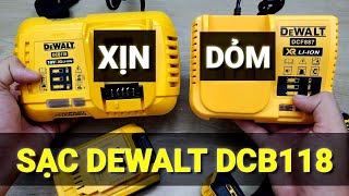 DEWALT DCB118 so sánh phân biệt hàng DEWALT chính hãng và DEWALT nhái