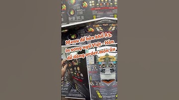 Menu nhà hàng Hàn Quốc ✔️Menu song ngữ Việt - Hàn ✔️Menu để bàn in PP cán Formex #VINADESIGN #shorts