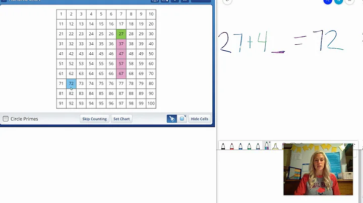 Adding tens and ones on a hundreds chart