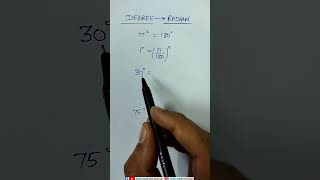 How to convert 30° into radian?