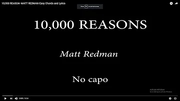 10,000 REASON- MATT REDMAN-Easy Chords and Lyrics