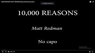 10,000 REASON- MATT REDMAN-Easy Chords and Lyrics