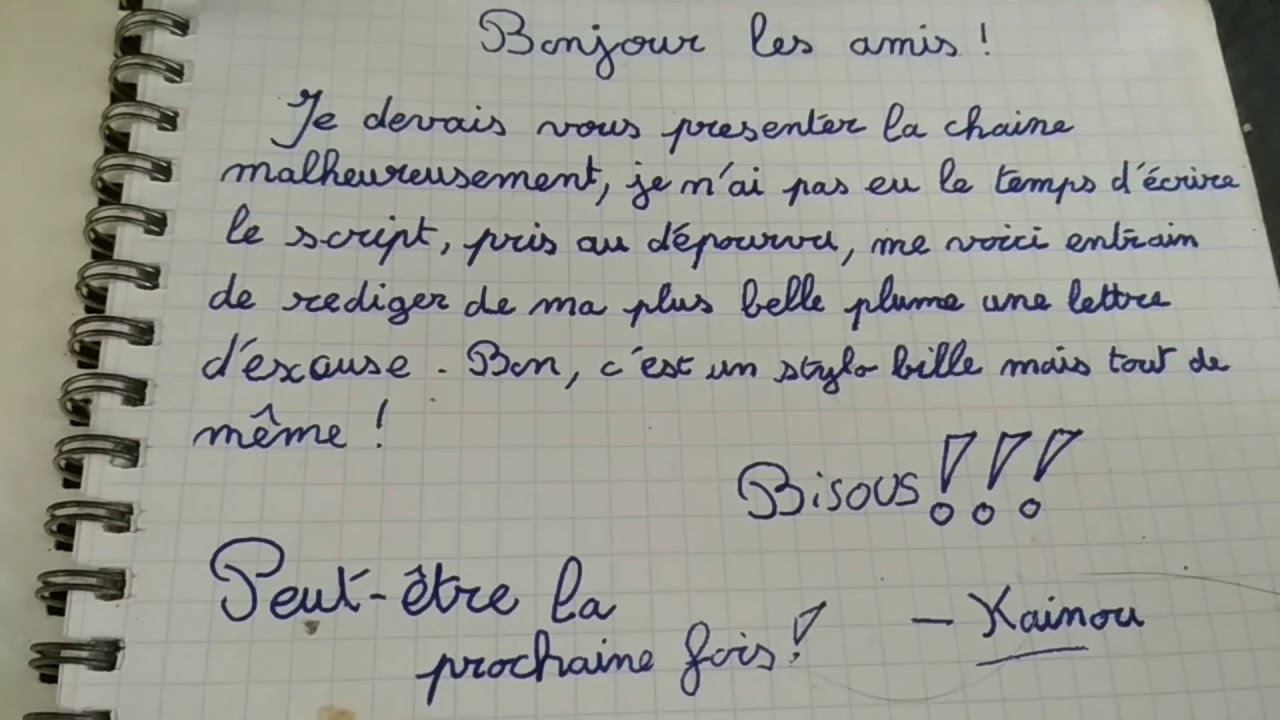 11+ Lettre d excuse a une amie 