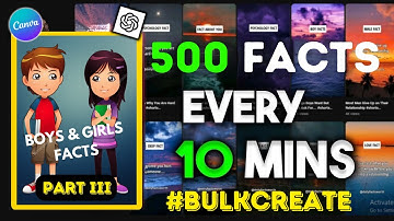 Create 500 Facts Reels & Shorts In 10 mins Using Chat GPT & Canva.
