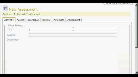 Creating Assessments in ANGEL (Part 1 of 8) - Adding the Assessment