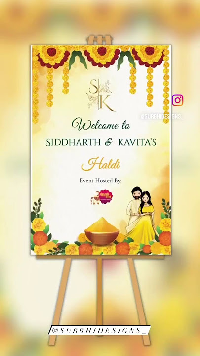 Welcome board for wedding | sunboards | Banners #surbhidesigns