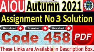 AIOU Code 458 Solved Assignment No.3 Autumn 2021 || Community Development || Level: Bachelor/BA