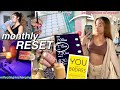 MY MONTHLY RESET ROUTINE! get productive with me ◡̈ (goal setting, cleaning, & re-charging)