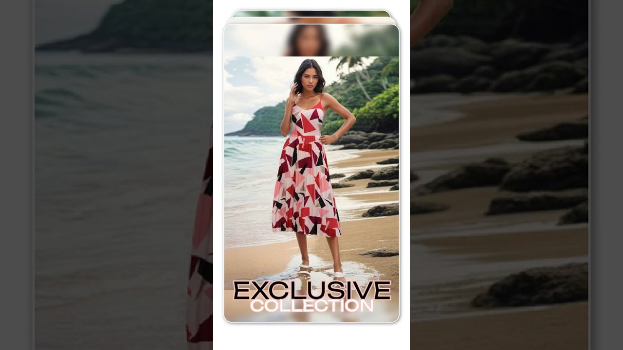 Women's Sling Geometric Print A-Line Midi Dress