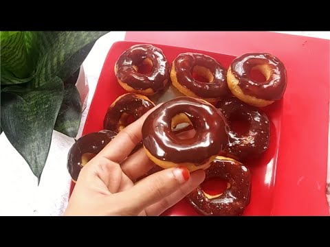Donut 🍩 with chocolate glazing! Just 3 ingredients!