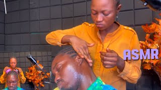 ASMR Scalp check, Scratching, Nitpicking Hair Treatment, Ear Massage | Natural Sound | No Talking