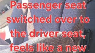 Freightliner on a budget passenger seat switched to driver seat #freightliner #seat #diy 