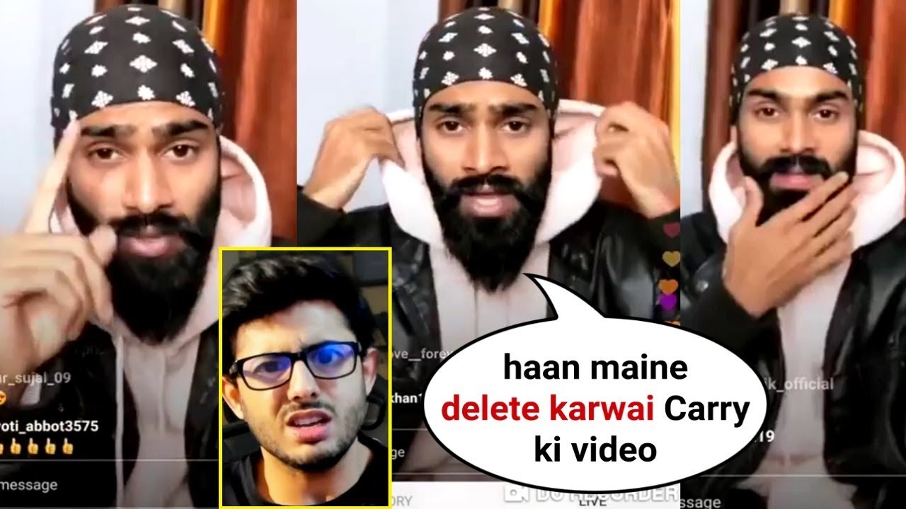 Aamir Siddiqui Live On Instagram After CarryMinati Video Delete On Youtube - YouTube