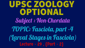 UPSC ZOOLOGY OPTIONAL - Non-Chordata, L-29 (2) | Fasciola, P-4, Larval Stages in Fasciola| |Dr. R.K.
