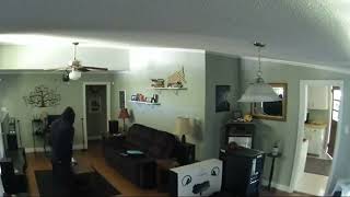 Home surveillance camera caught robber