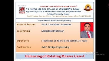 KTOM : BALANCING (02) Theory - Balancing of Rotating Masses Case-I