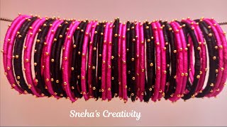 DIY Silk Thread Thin Bangles | DIY new design easy silk thread bangles | Silk Thread Bangles DIY