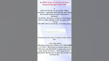 JSON là gì, và tại sao nó quan trọng trong lập trình web?