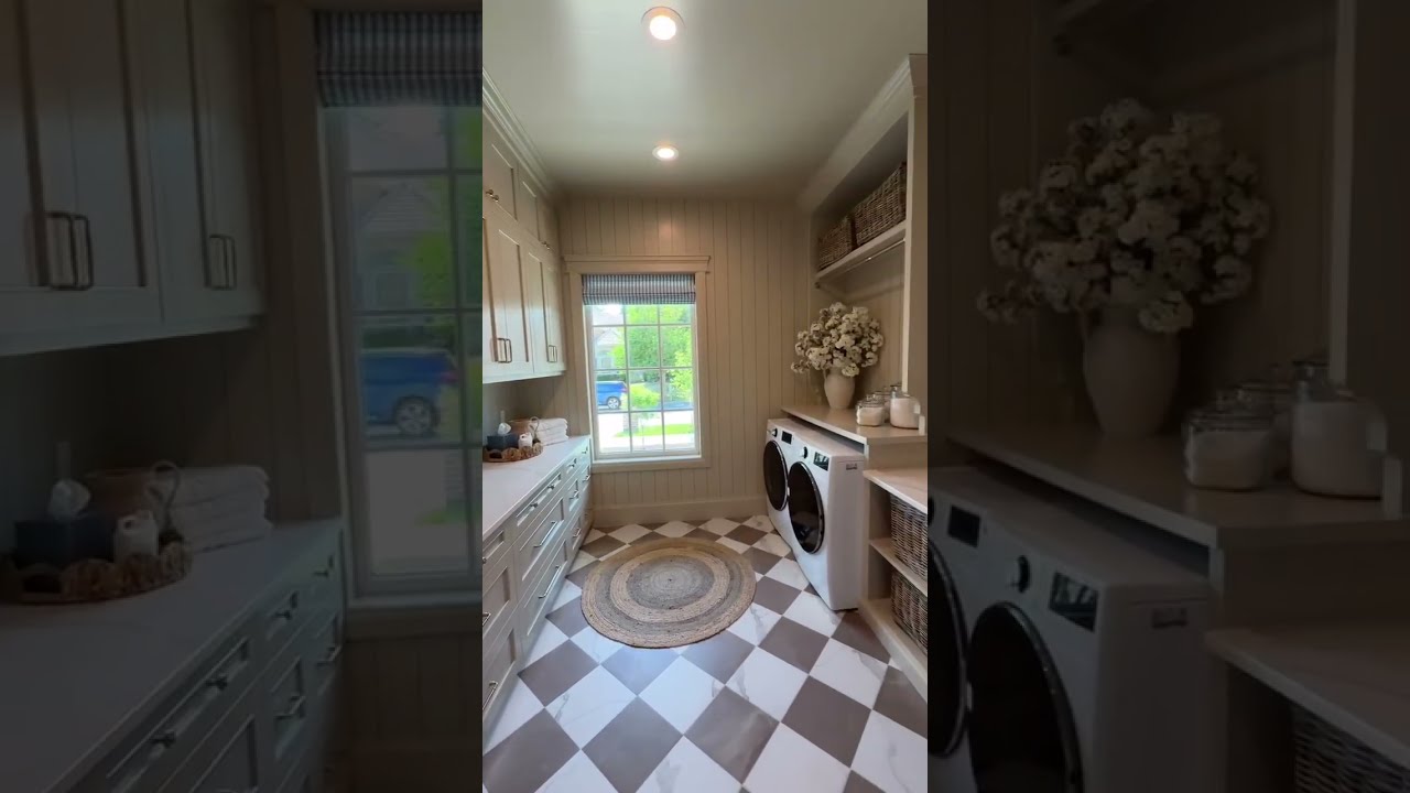 How About A Checkered Floor In Your Laundry Room