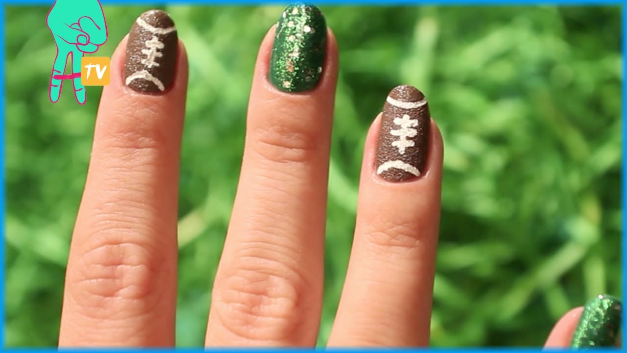 Pretty Football Nail Art! Nail Pop Ep. 13 - YouTube - Pretty Football Nail Art! Nail Pop Ep. 13 - YouTube