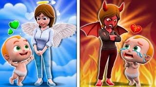 Real Vs Fake Mommy 😇✨😈 | Clean Up Song | More Nursery Rhymes & Funny Cartoon For Kids