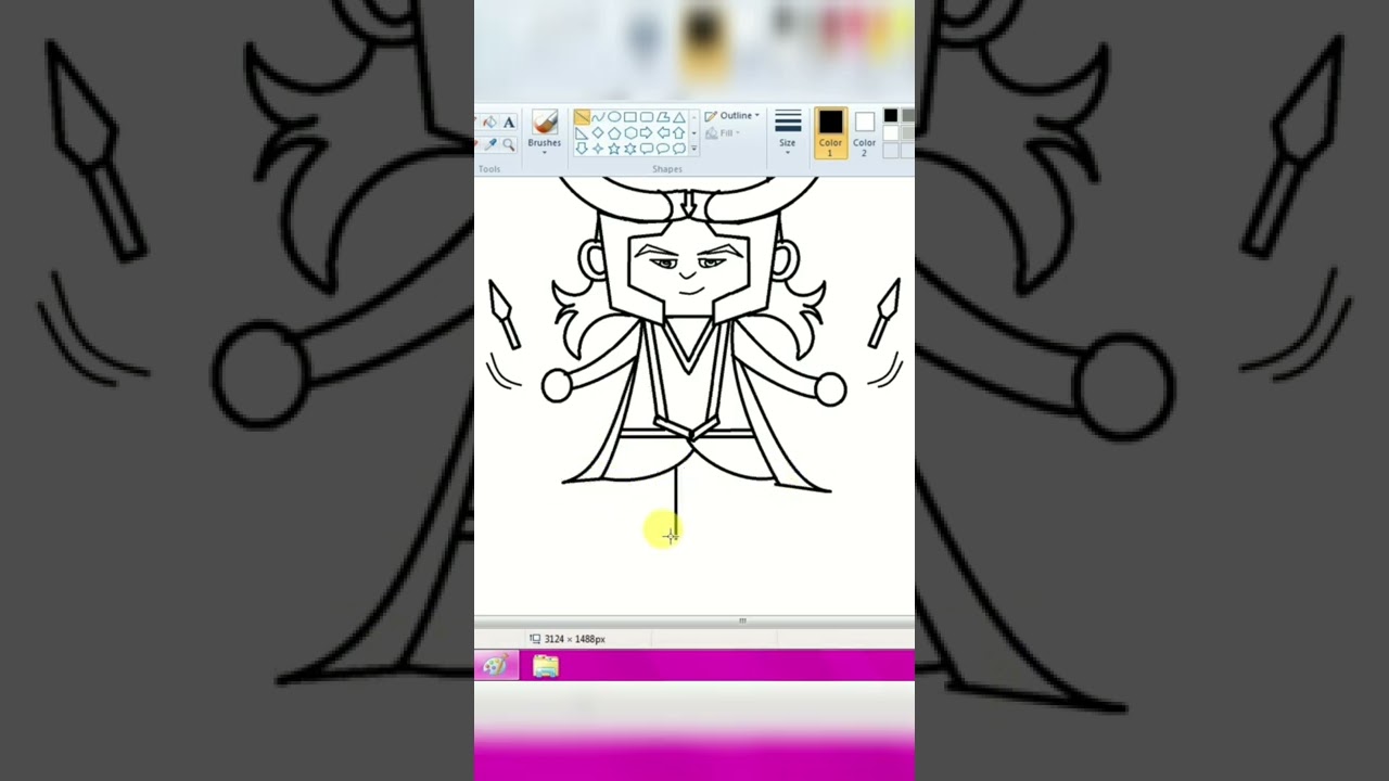 Draw Marvel 🤘🤘🤘character 🌶️🌶️🌶️LOKI🌶️🌶️🌶️ in ms paint//-