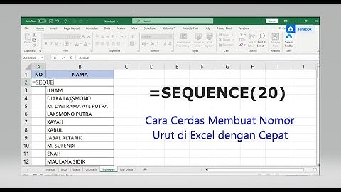 Trik Cepat Membuat Nomor Urut di Excel dengan Cepat menggunakan Rumus Sequence