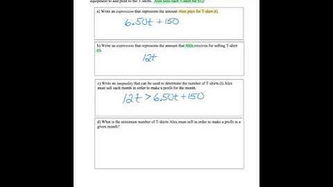 Inequalities Constructed Response Example