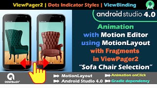 Animation with MotionLayout in Fragment in ViewPager2 in Android Studio 4.0 | Sofa Chair Selection screenshot 3